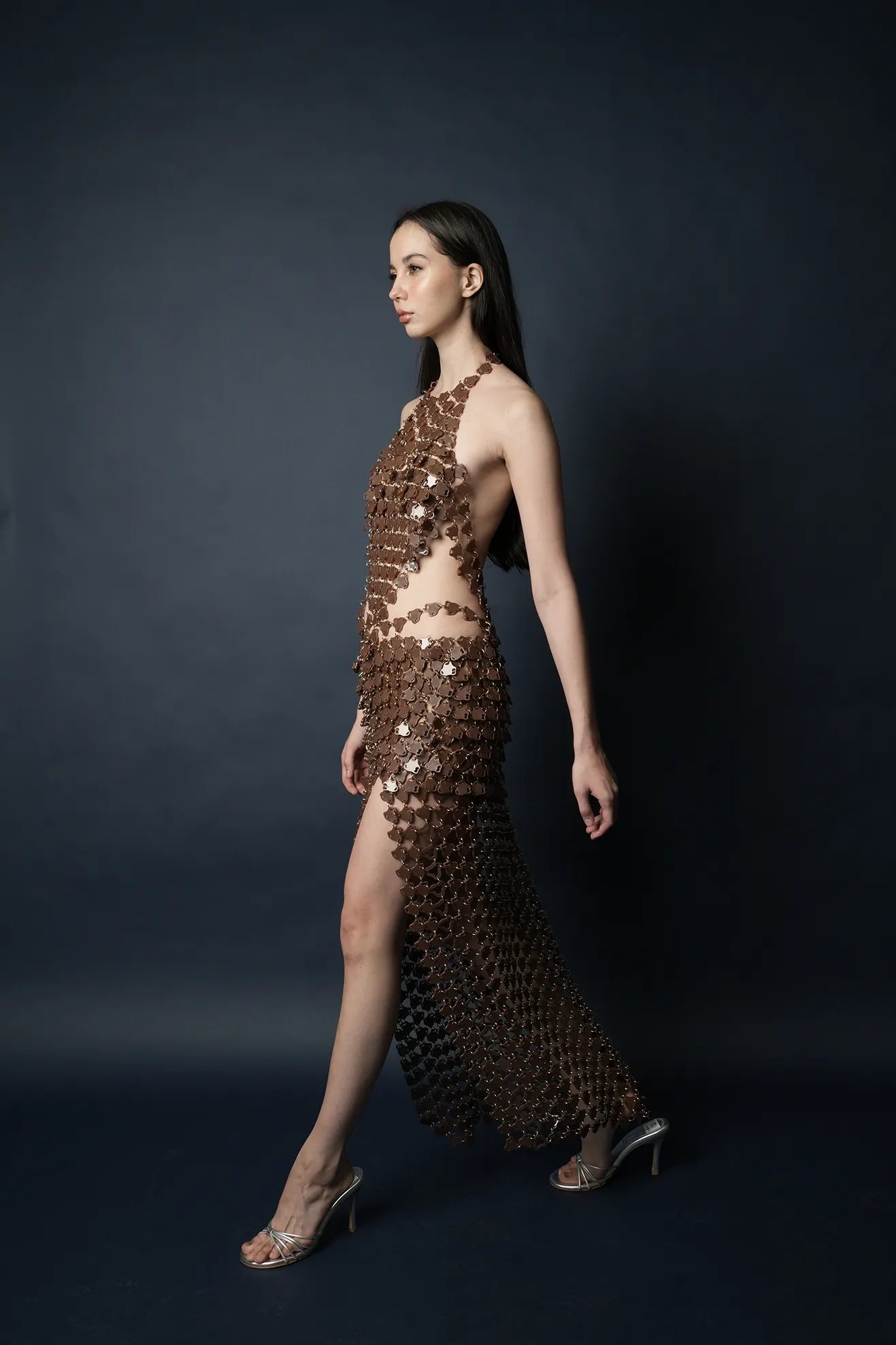 Aqua Diamond Maxi Dress(Choco)