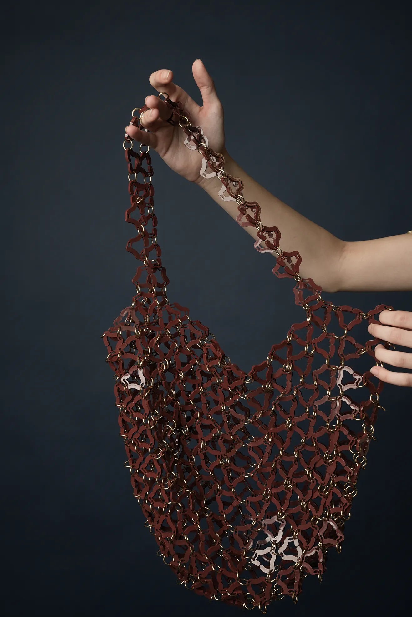 Aqua Transparent Tote Bag(Burgundy)