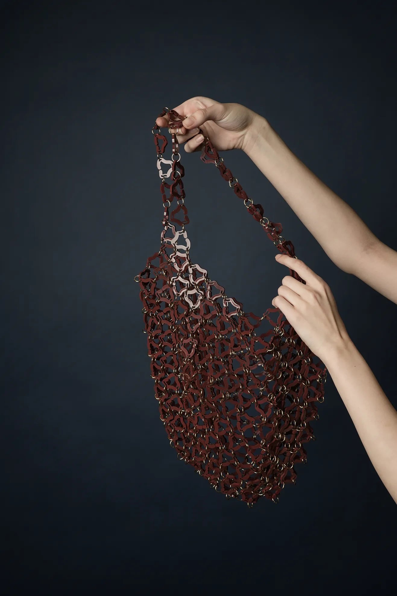 Aqua Transparent Tote Bag(Burgundy)