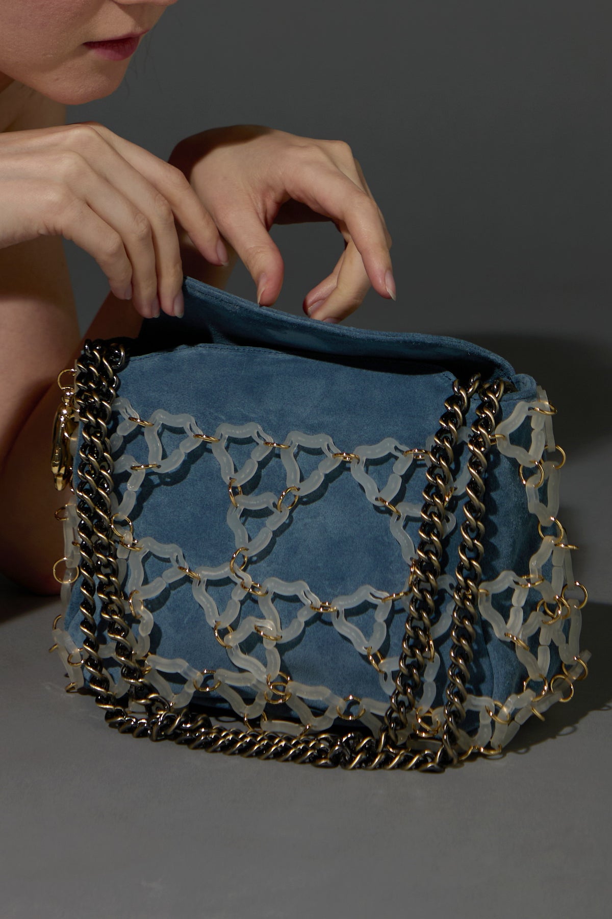 Mini Marine Gold Chain Bag(Ocean)
