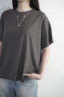 Pipatchara Silver Chain Tee - Grey (Size S-M)