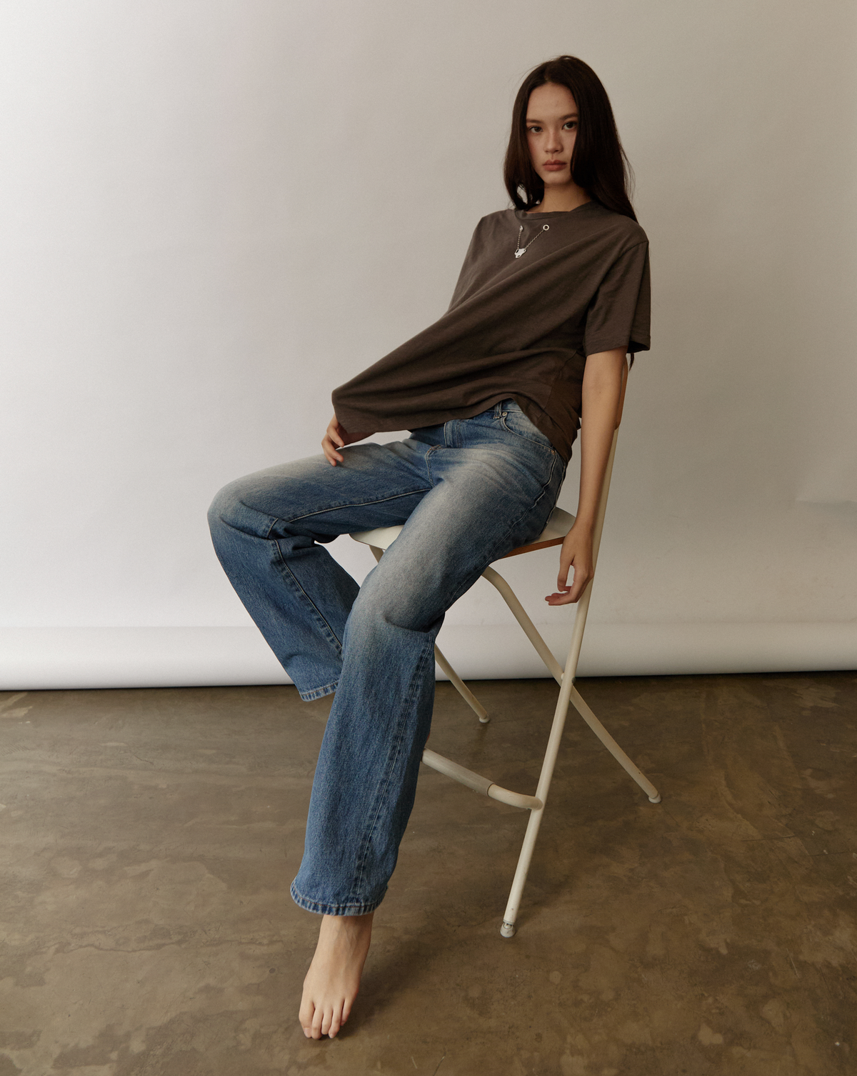 Pipatchara Silver Chain Tee - Grey