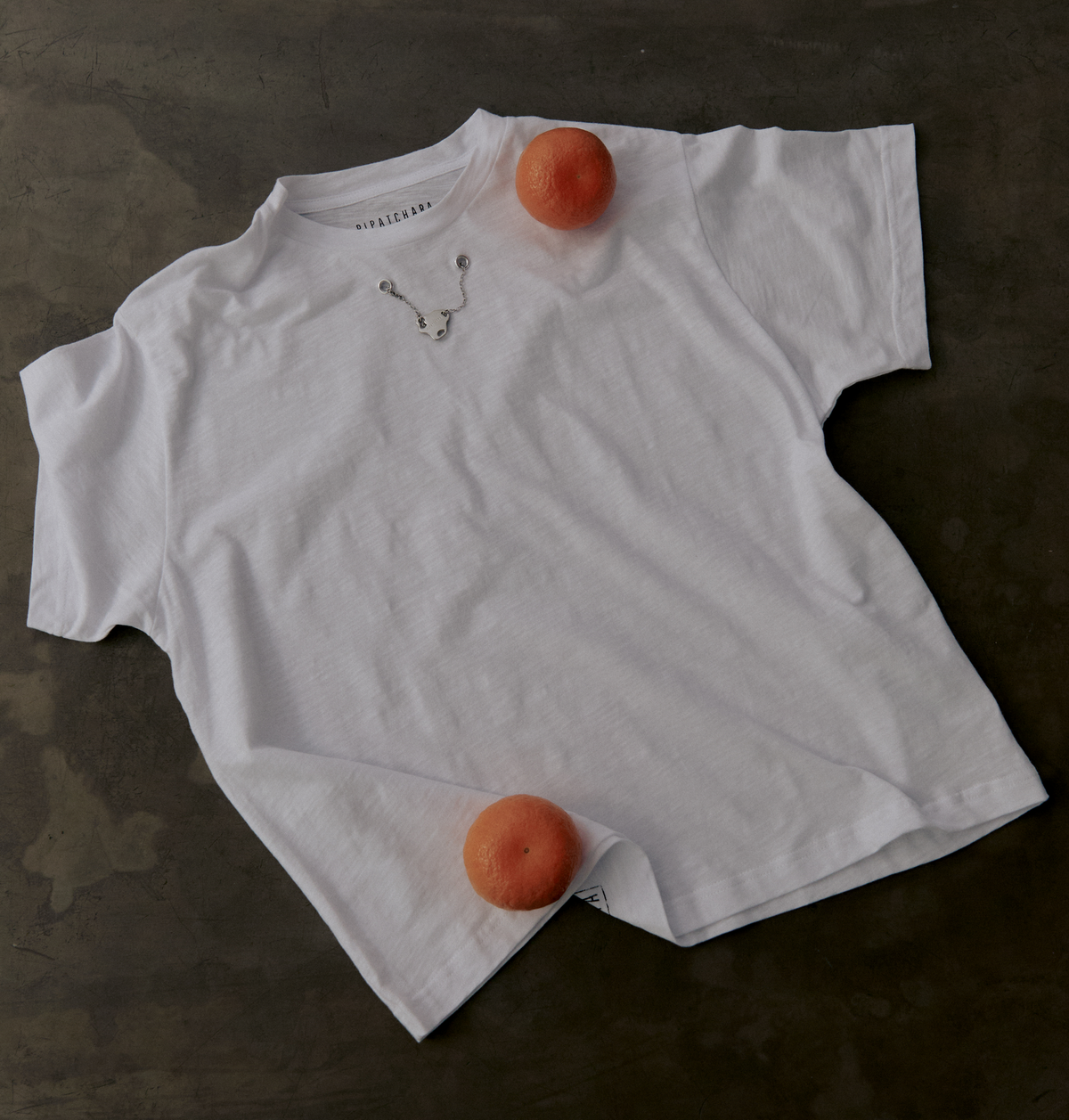 Pipatchara Silver Chain Tee - Off white