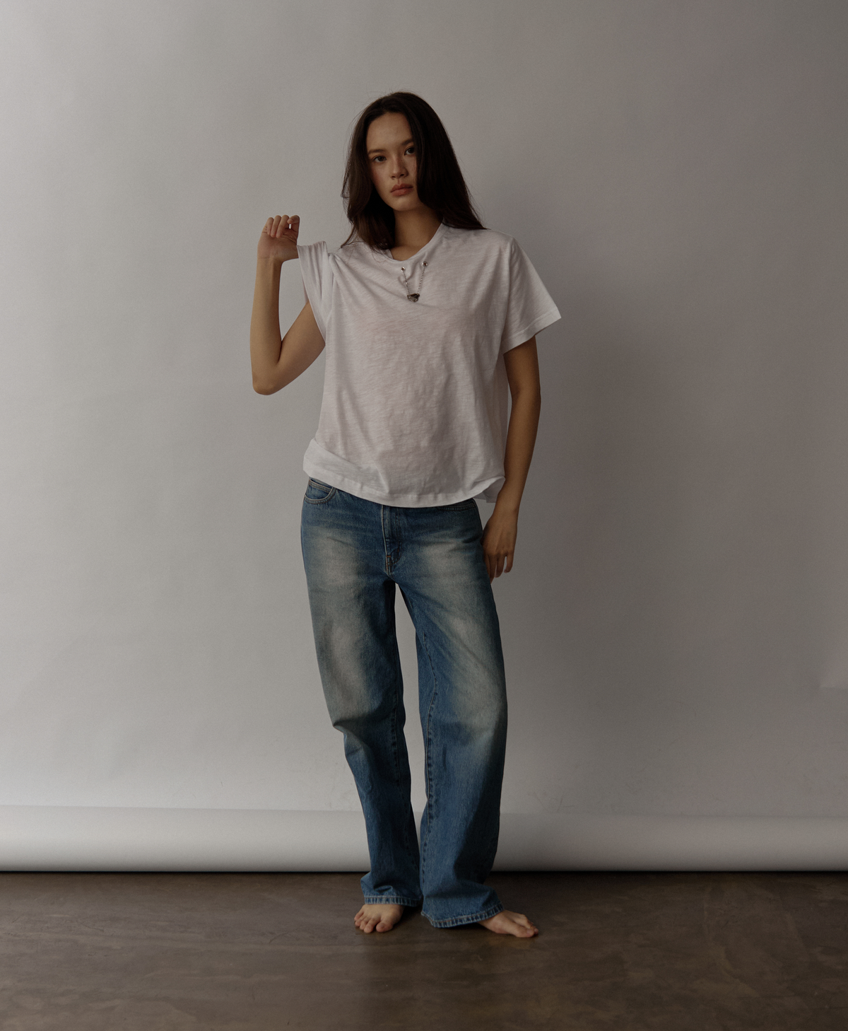 Pipatchara Silver Chain Tee - Off white