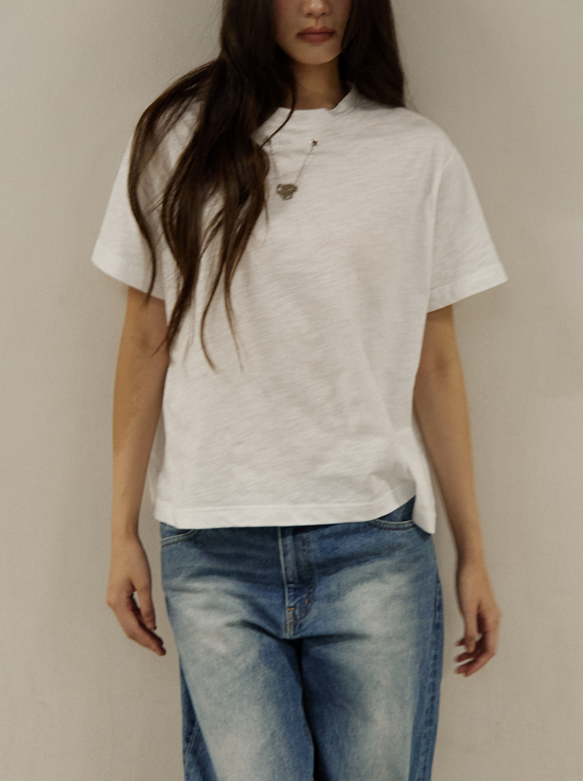 Pipatchara Silver Chain Tee - Off white