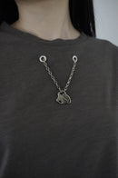 Pipatchara Silver Chain Tee - Grey (Size S-M)
