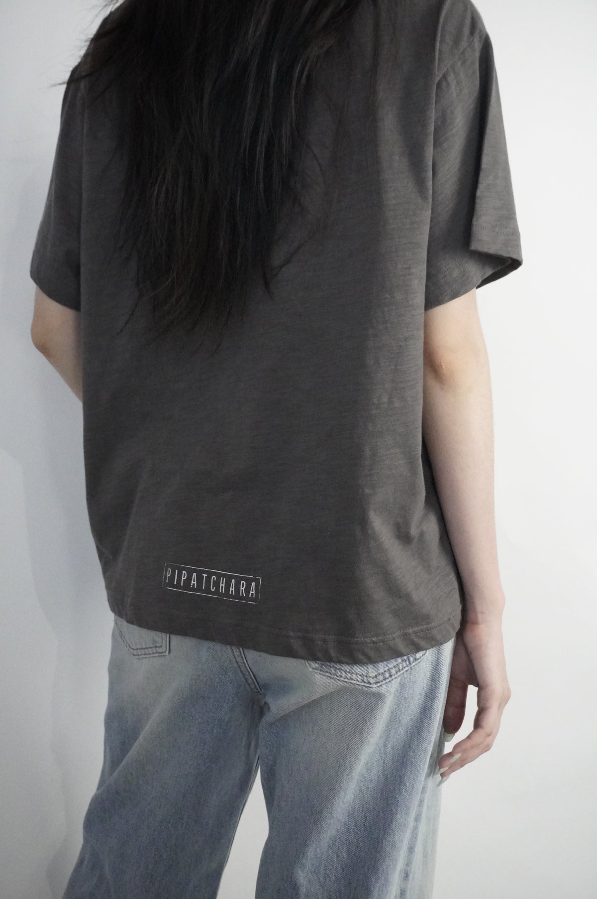 Pipatchara Silver Chain Tee - Grey (Size S-M)