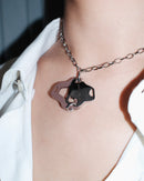 Aqua Necklace Silver (Brown)