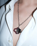 Aqua Necklace Silver (Burgundy)
