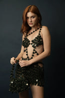 Infinitude High-Cut Mini Dress(Onyx)