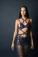 Aqua Tube Maxi Dress(Navy)