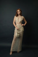 Infinitude Open-Front Maxi Dress (Clear White)