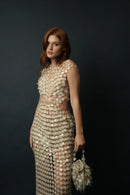 Infinitude Open-Front Maxi Dress (Clear White)