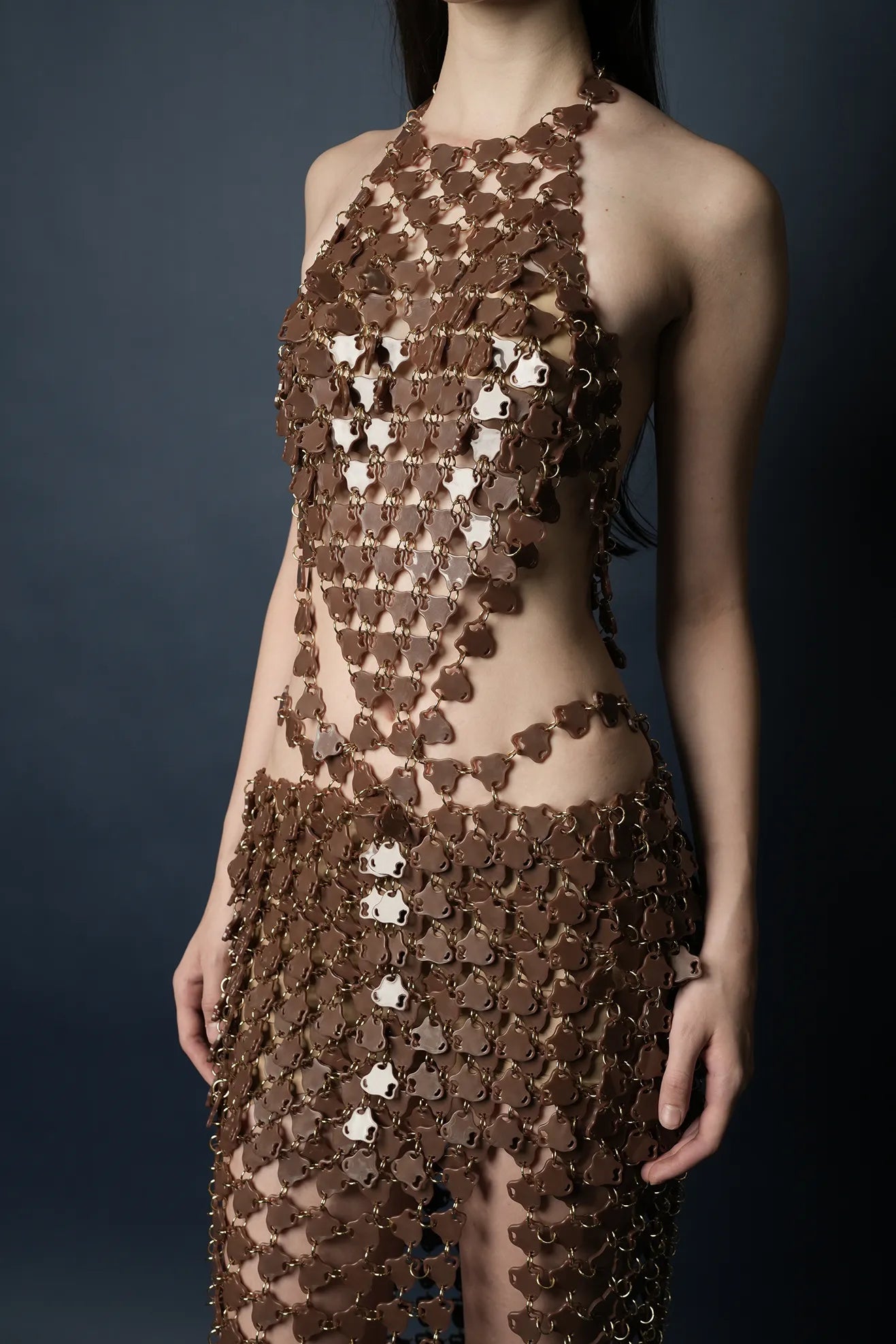 Aqua Diamond Maxi Dress(Choco)