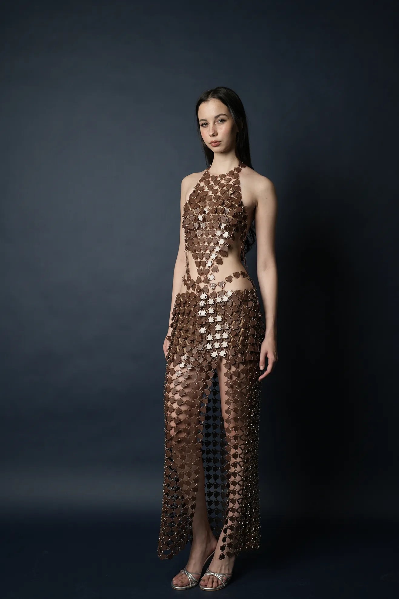 Aqua Diamond Maxi Dress(Choco)