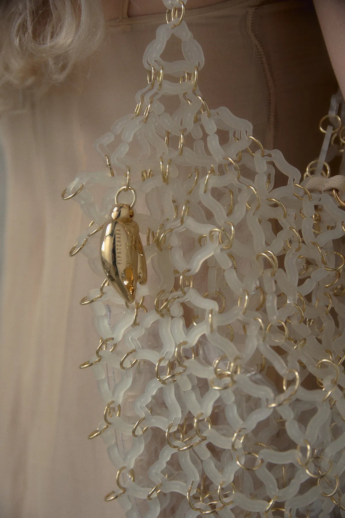 Aqua Transparent Tote Bag(Oat)