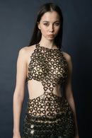 Aqua Turtle Neck Cut Out Top(Onyx)
