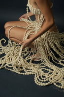 Athena Beaded Maxi Skirt(White)
