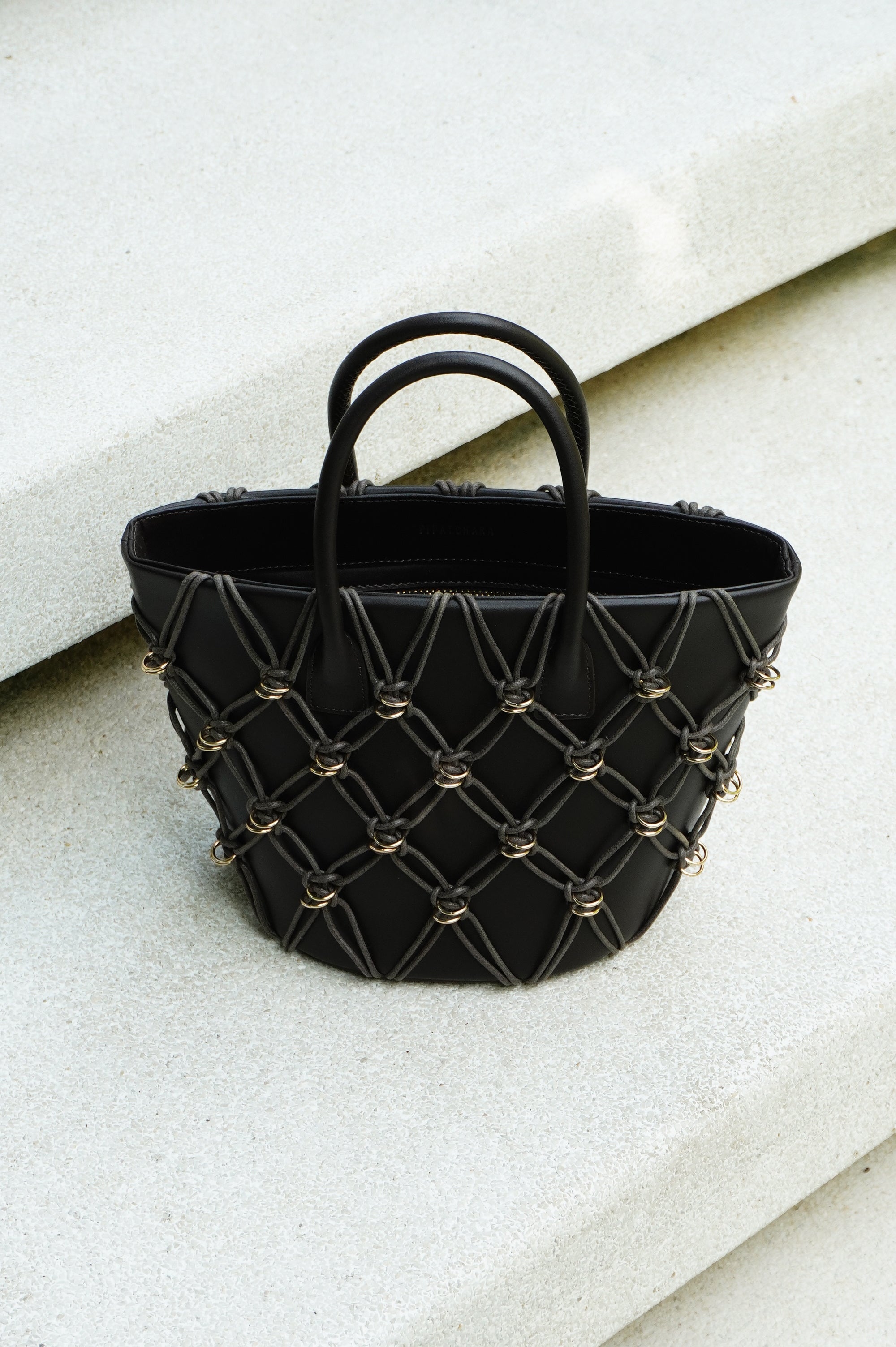 ■ ＊花＊ BLACK BASKET BAG MINI □ ＊花＊ BLACK BASKET BAG MINI □ ＊花＊ BLACK BASKET BAG MINI