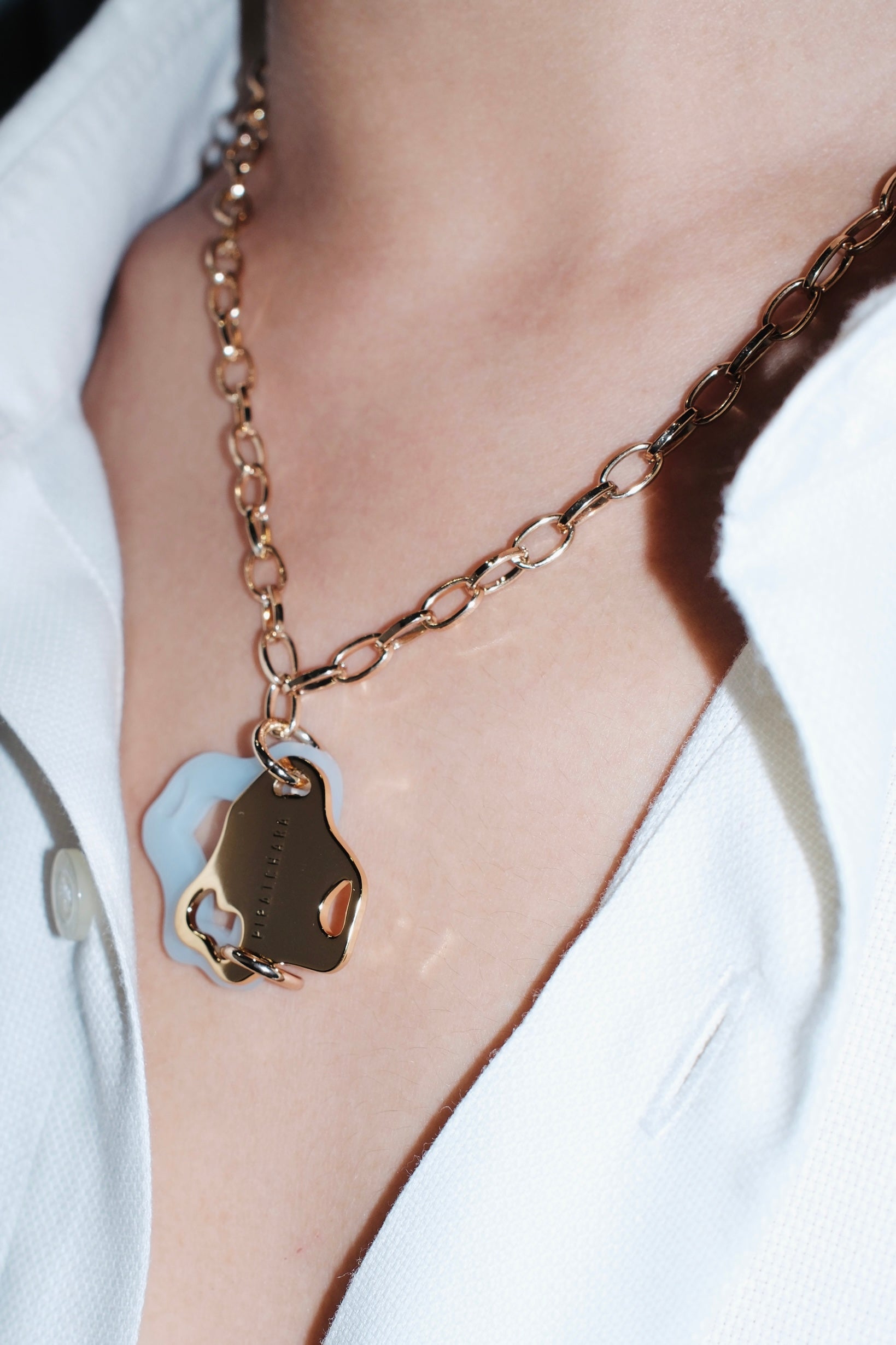 Aqua Necklace Gold (Pearl)