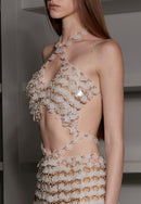 INFINITUDE CROSSED-NECK CUT OUT MINI DRESS