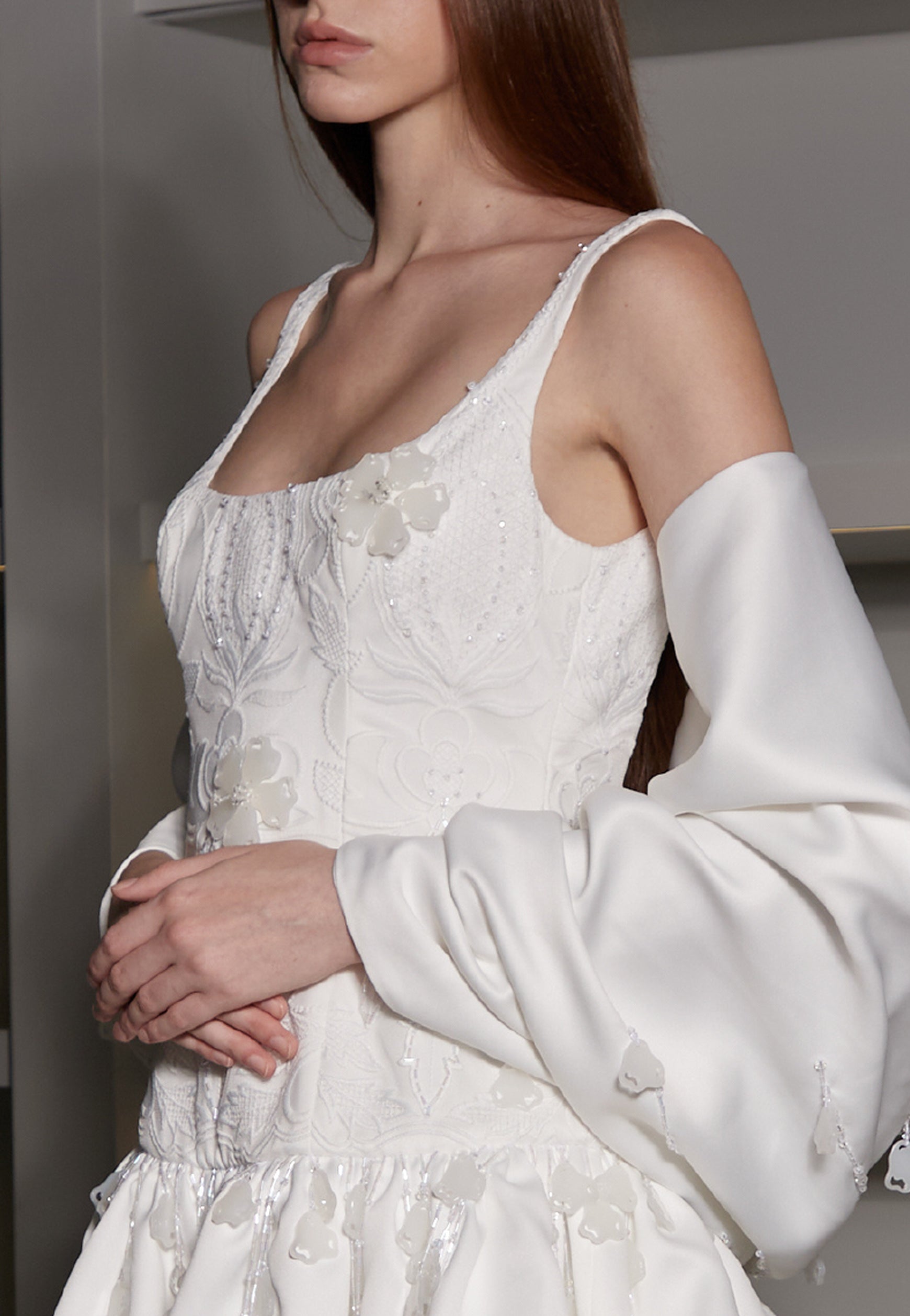 MINI INFINITUDE BUBBLE HEM WEDDING DRESS