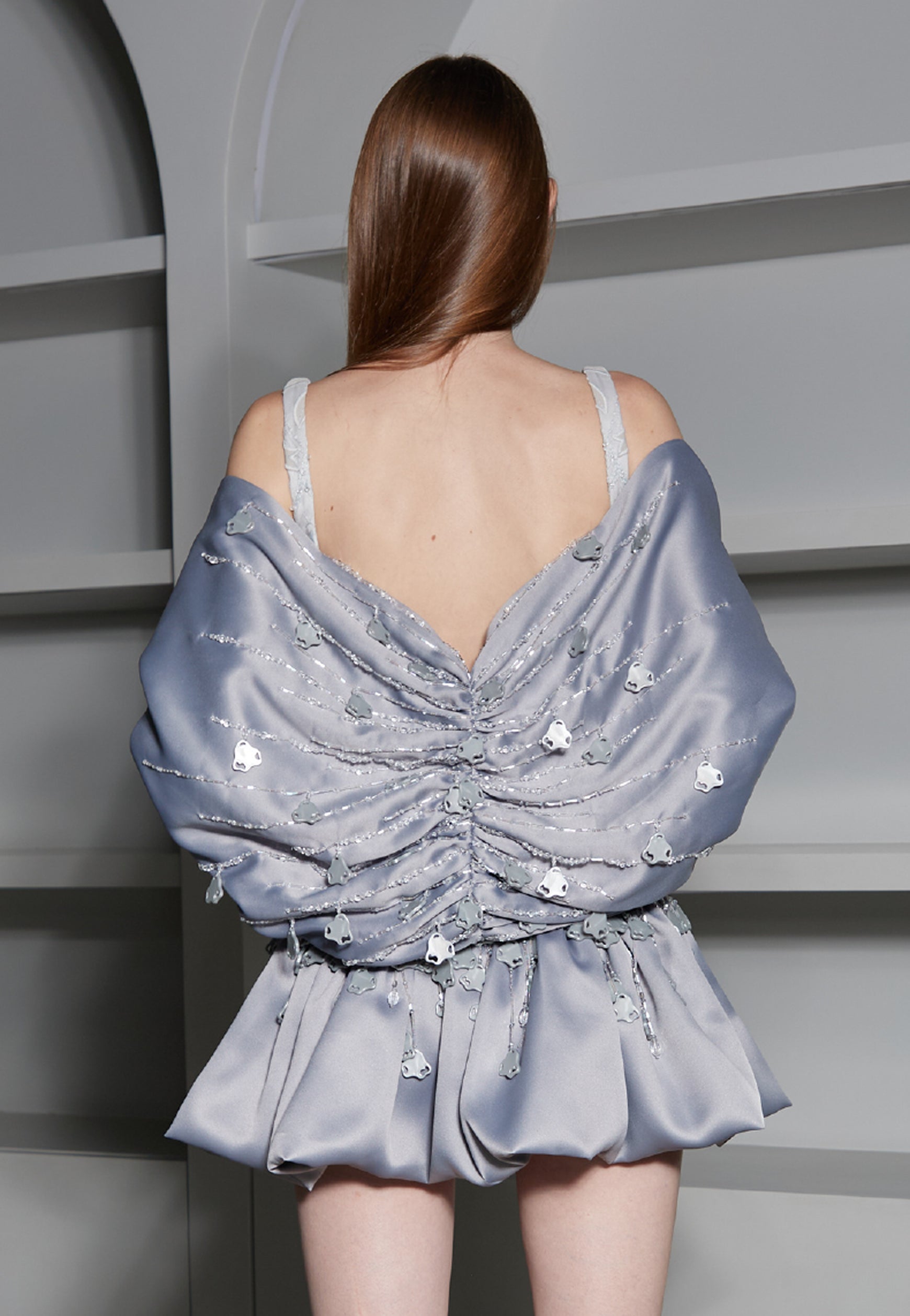 MINI INFINITUDE BUBBLE HEM WEDDING DRESS