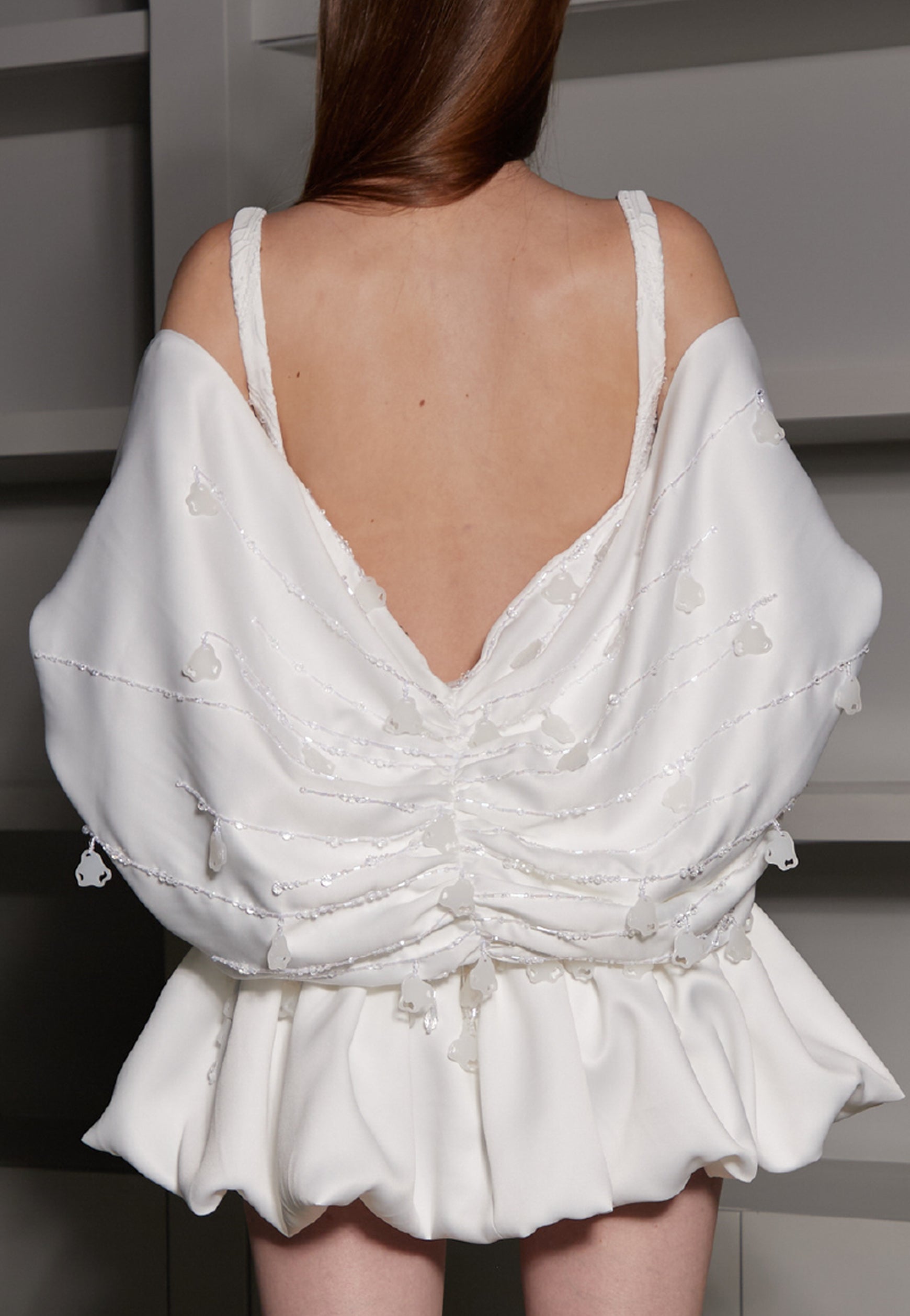 MINI INFINITUDE BUBBLE HEM WEDDING DRESS