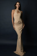 Swimwear Gold Maxi Skirt(Nude)