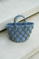 Thea Basket Bag(Denim, Mini)