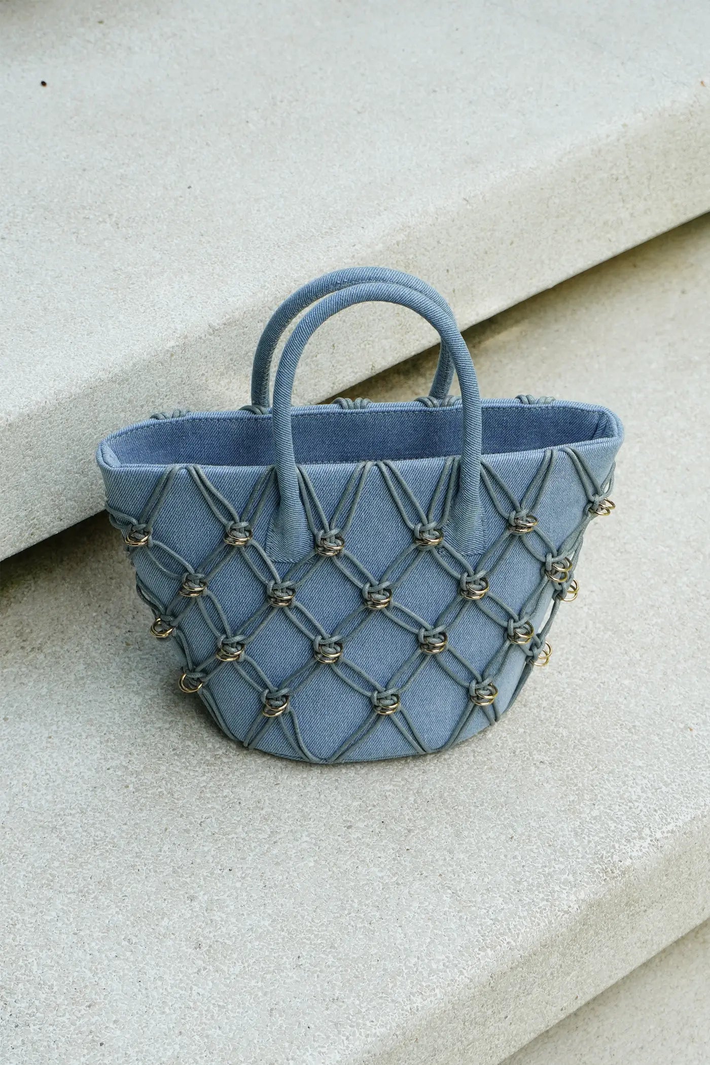 Thea Basket Bag(Denim, Mini)