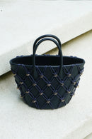 Thea Basket Bag(Navy , Mini)