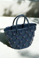 Thea Basket Bag(Navy , Mini)