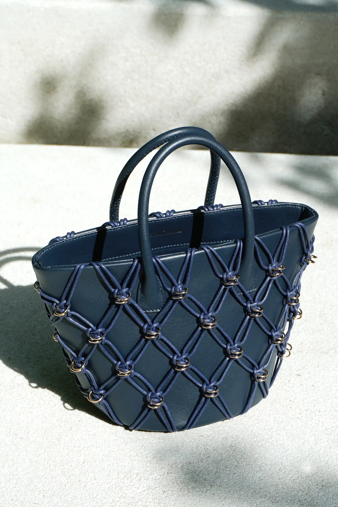 Thea Basket Bag(Navy , Mini)