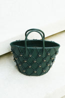 Thea Basket Bag(Green , Mini)