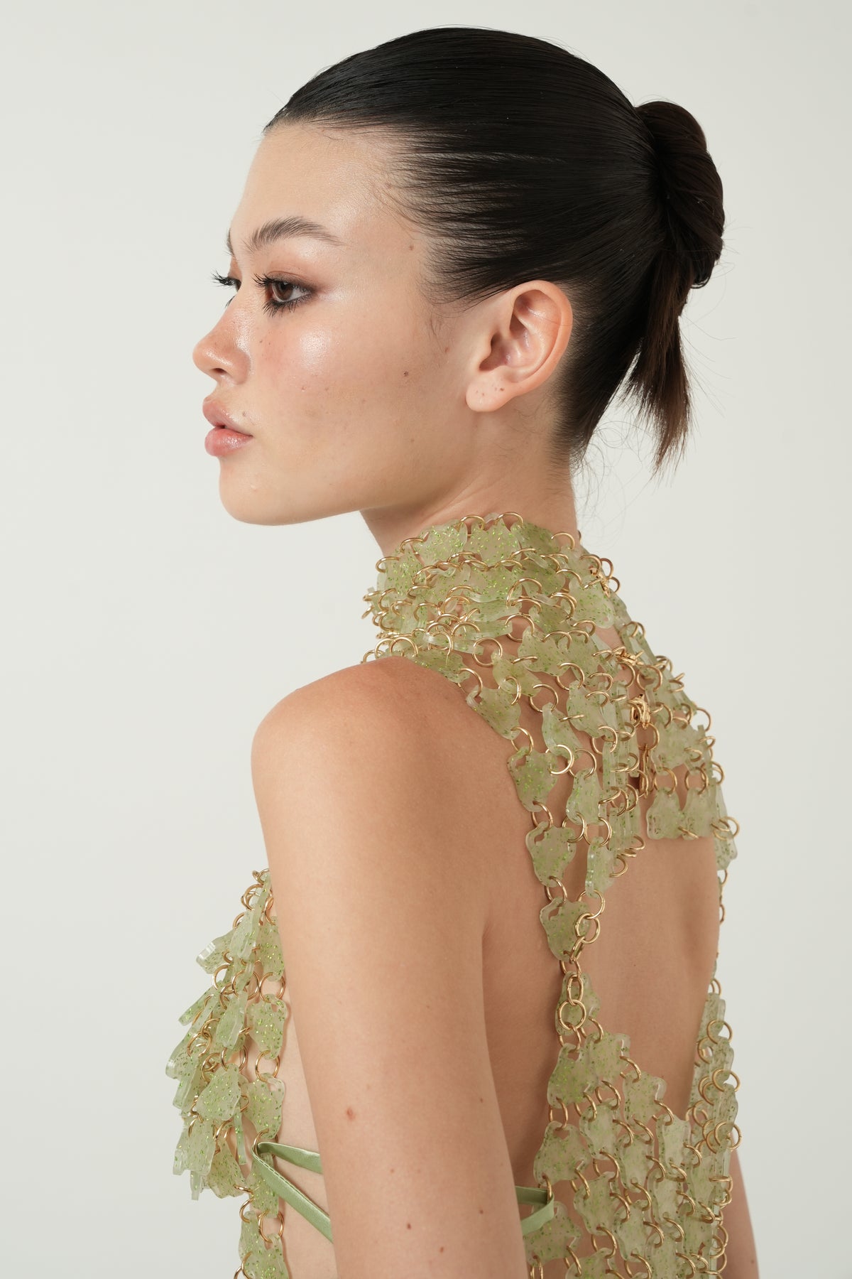 Jade Laced Up Turtle Neck Dress(Peacock Green)